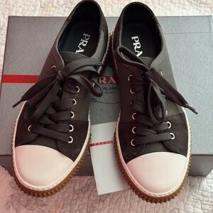 Prada Black and White Sneakers Classic Design